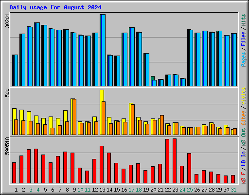 Daily usage for August 2024