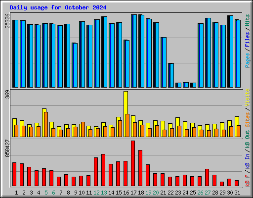 Daily usage for October 2024